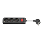 Microconnect GRU0033B power extension 3 m 3 AC outlet(s) Indoor Black