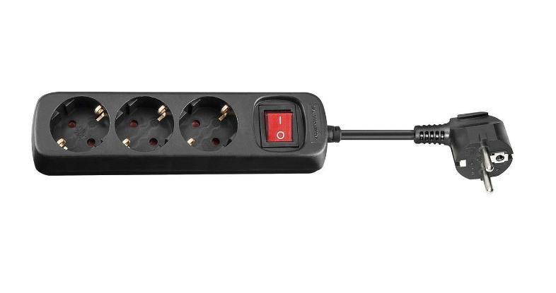 Microconnect GRU0033B power extension 3 m 3 AC outlet(s) Indoor Black