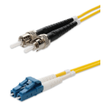 AddOn Networks ST to LC Yellow OS2 Duplex OFNP (Plenum-Rated) SMF Fiber Patch Cable