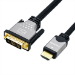 ROLINE 11045870 1 m DVI-D HDMI Black, Silver