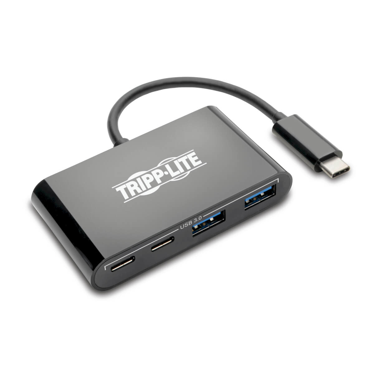 Image of Tripp Lite U460-004-2A2CB 4-Port USB-C Hub, USB 3.x (5Gbps), 2x...