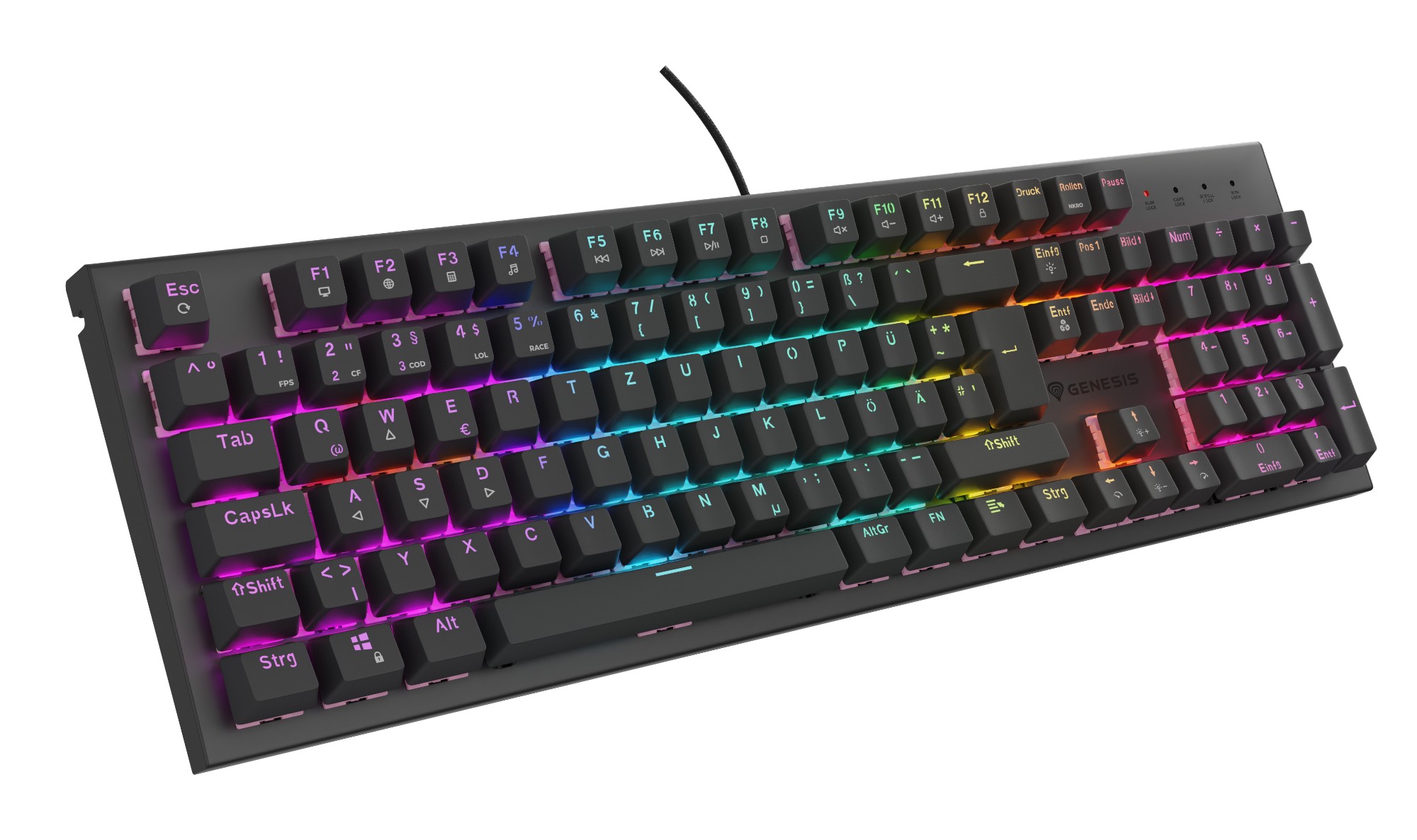 GENESIS NKG-2179 keyboard Gaming USB QWERTZ German Black