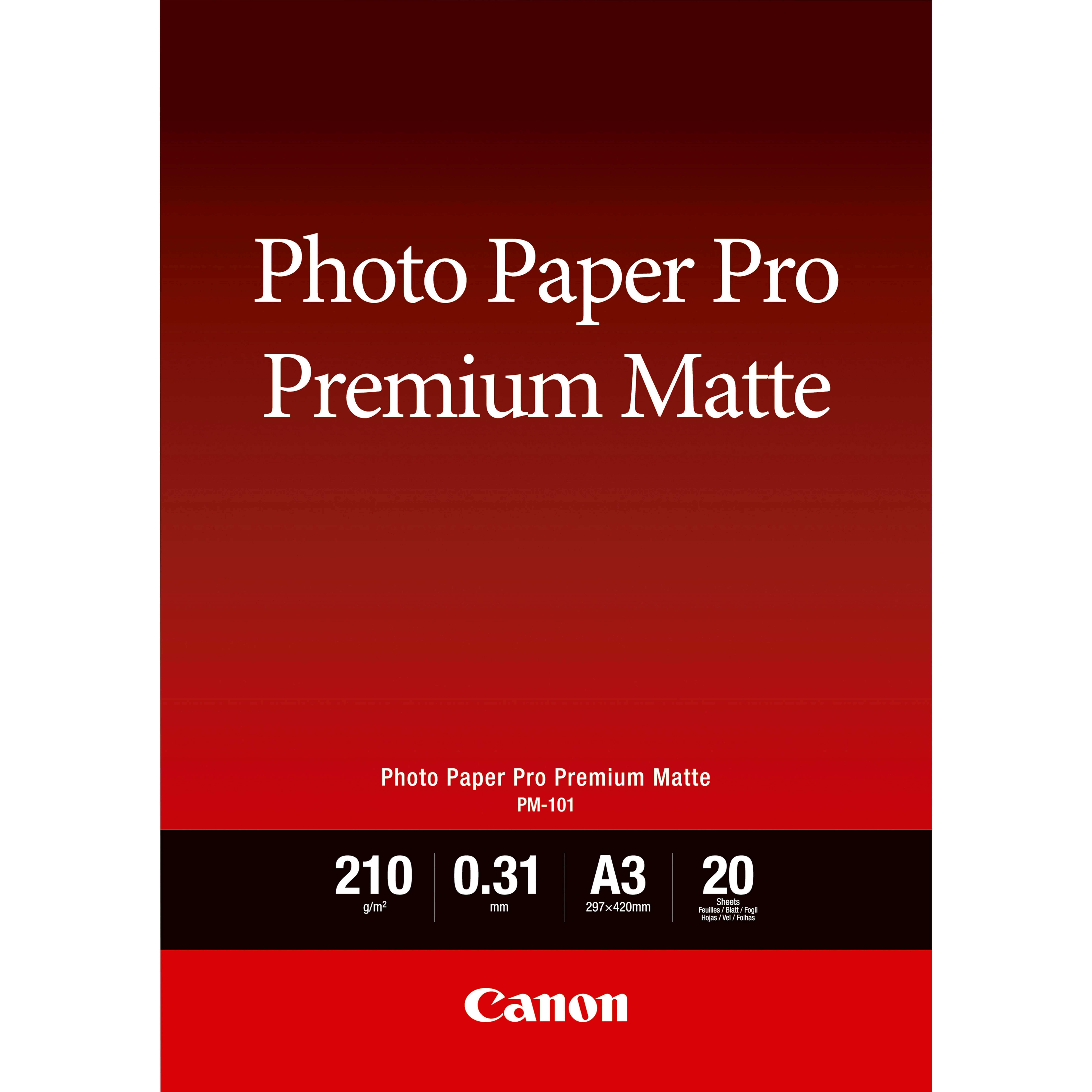 Image of Canon PM-101 Premium Matte Photo Paper A3 - 20 Sheets