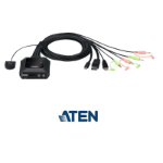 ATEN 2 Port USB-C DP Cable KVM Audio