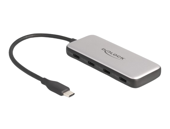 DeLOCK USB 10 Gbps USB Type-C Hub with 4 x USB Type-C female and PD 85 Watt