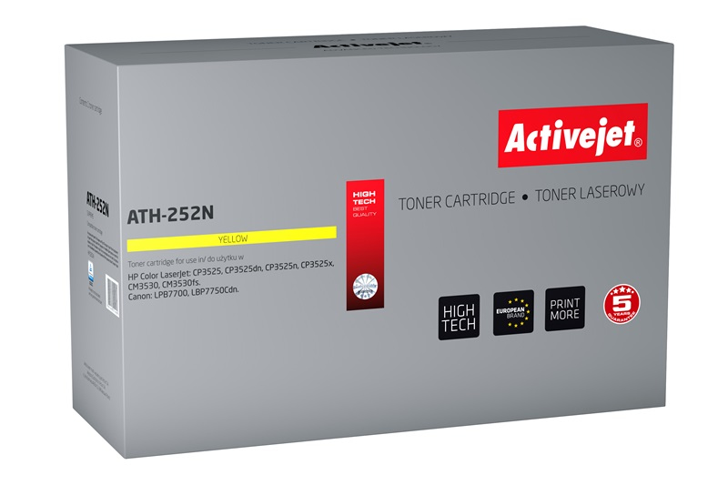 Activejet ATH-252N toner (replacement for HP 504A CE252A, Canon CRG-723Y; Supreme; 7000 pages; yellow)