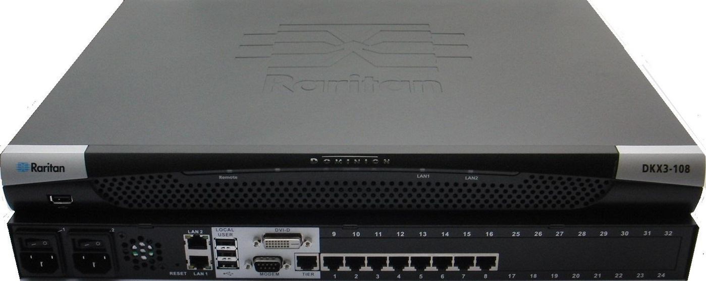 Raritan 8-port KVM-over-IP switch. 1 remote user. 1 local user. virtua