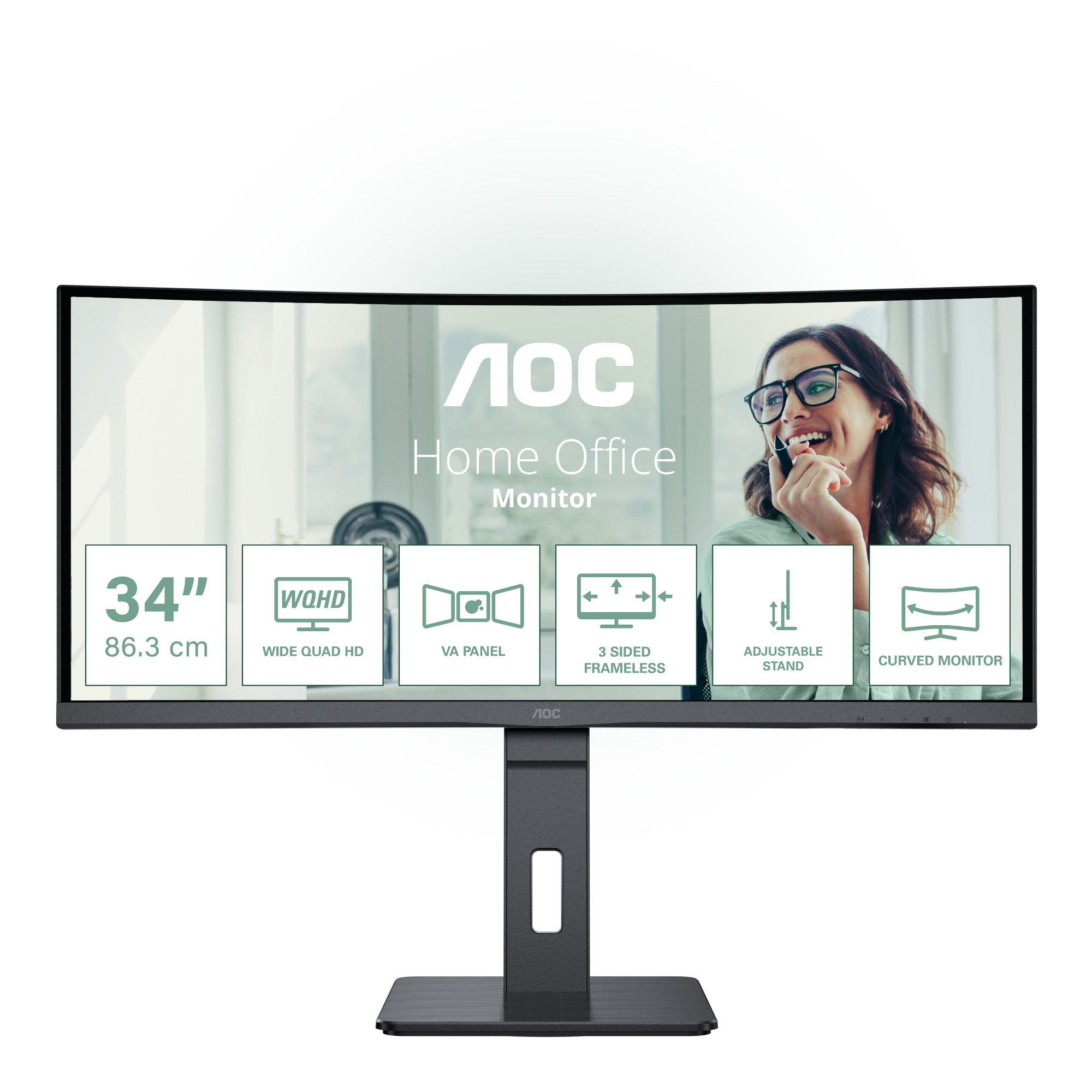 AOC CU34P3CV computer monitor 86.4 cm (34") 3440 x 1440 pixels Ul