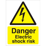 SECO by Stewart Superior SECO Warning Safety Sign Danger Electric Shock Risk Semi Rigid Plastic 150 x 200mm - W0258SRP150X200