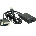 Microconnect VGA to HDMI Converter 0.3 m HDMI Type A (Standard) VGA (D-Sub) Black