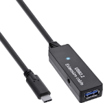 InLine USB 3.2 Gen.1 active extension, USB-C male to USB-A female, 5m