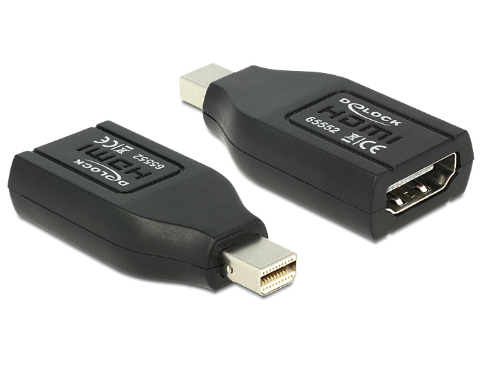 Image of DeLOCK 65552 cable gender changer mini Displayport HDMI Black