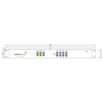 PLUSOPTIC 8 Channel (1470,1490,1510,1530,1550,1570,1590,1610nm) Single Core SCA CWDM Mux / Demux 1RU 19" chassis with SCA 1310nm Pass Through Port and 4 x LC Duplex ports - Side B. MD-8CH-1RU-CWDM-1310-LCSX-B