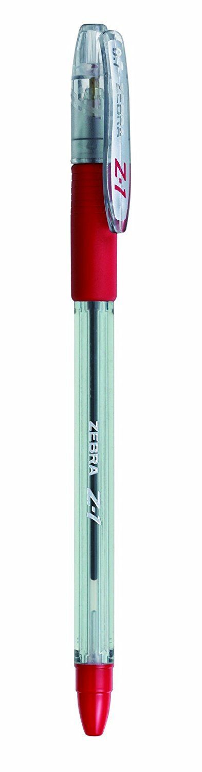 Zebra Z1 Smooth Ballpoint Pen 1.0mm Tip 0.4mm Line Red (Pack 12)