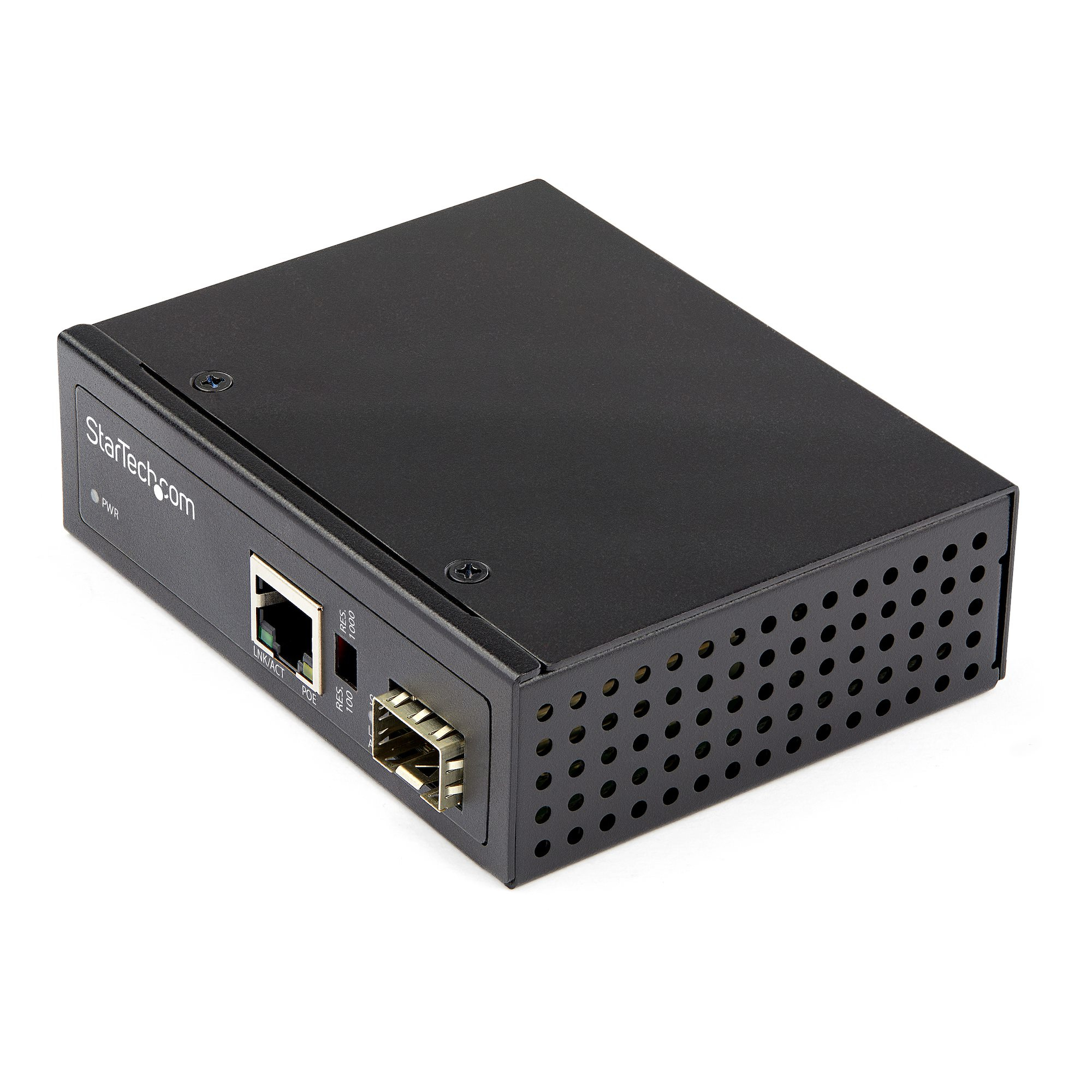 Image of StarTech.com PoE+ Industrial Fiber to Ethernet Media Converter 60W...