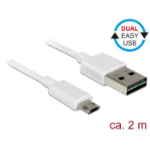 DeLOCK 84808 USB cable USB 2.0 2 m USB A Micro-USB B White
