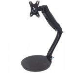 Manhattan Monitor Desk Mount (stand) with 2x USB-A ports, 1 screen, 13-27", Vesa 75x75 to 100x100mm, 3 pivots, Height 21-37cm (gas spring), 2x USB-A (5 Gbps USB 3.2 Gen1 aka USB 3.0), SuperSpeed USB, Black, Three Year Warranty, Box