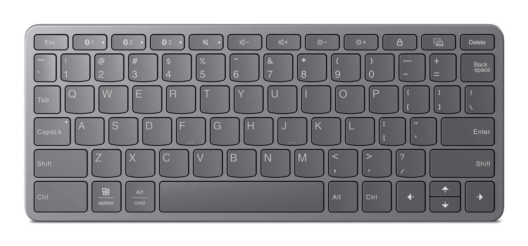 Lenovo Multi-Device Wireless Keyboard German USB Type-C Grey