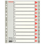 Esselte 100125 tab index Numeric tab index Polypropylene (PP) Grey