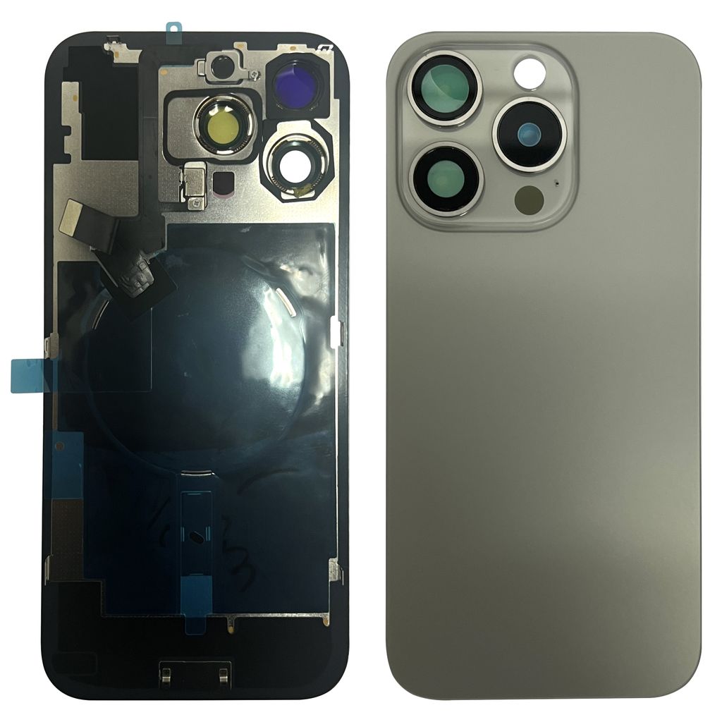EU Product - iPhone 16 Pro Max Back Cover with Small Parts (No Logo) - Natural Titanium thumbnail
