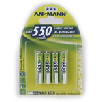 Ansmann Blister 4 X Accu, AAA, 550 mAh AAA / HR03 Nickel-Metal Hydride (NiMH)