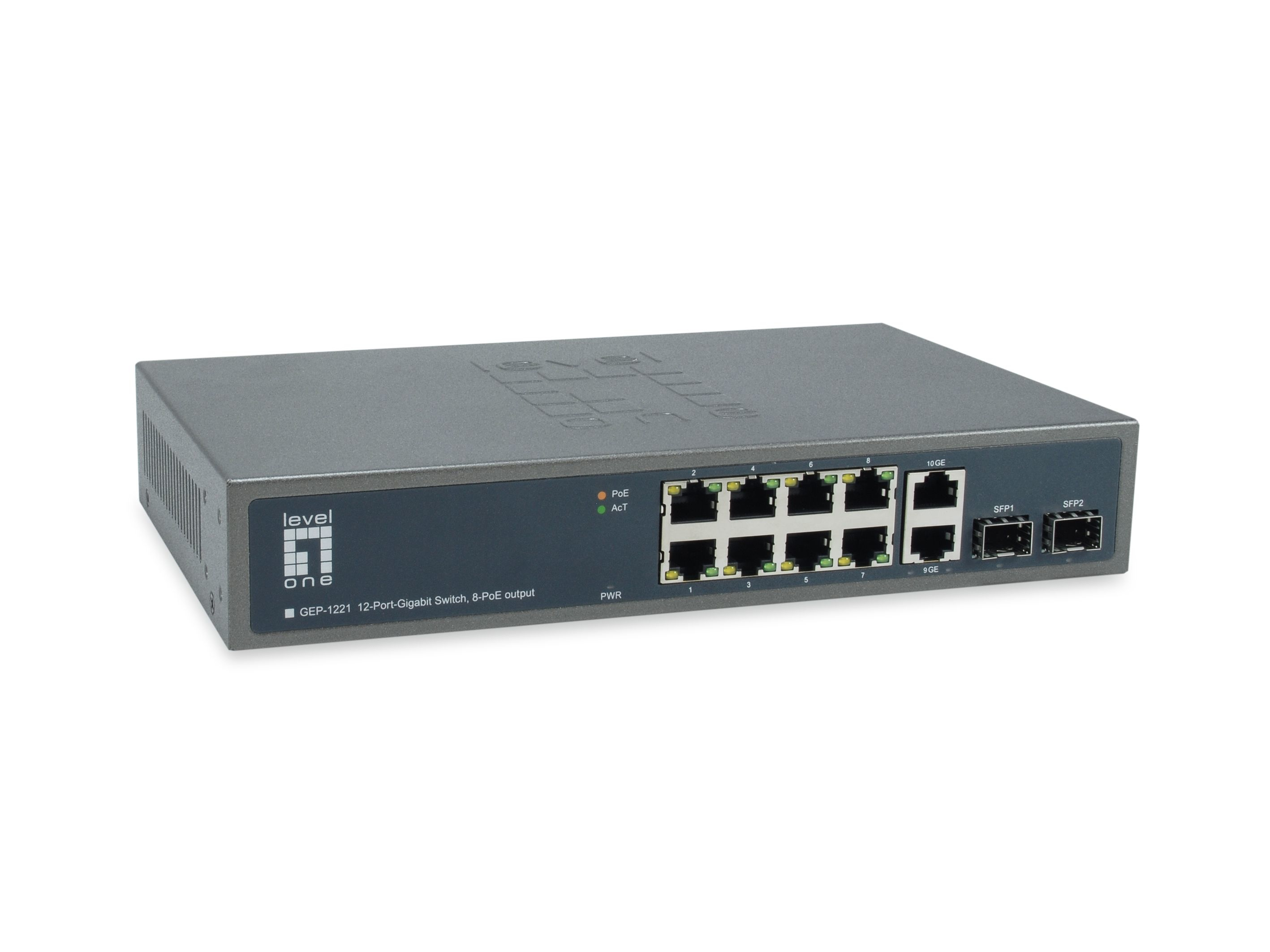 Image of LevelOne GEP-1221 network switch Unmanaged Gigabit Ethernet...
