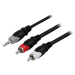 Deltaco MM-139 audio cable 1 m 3.5mm 2 x RCA Multicolour