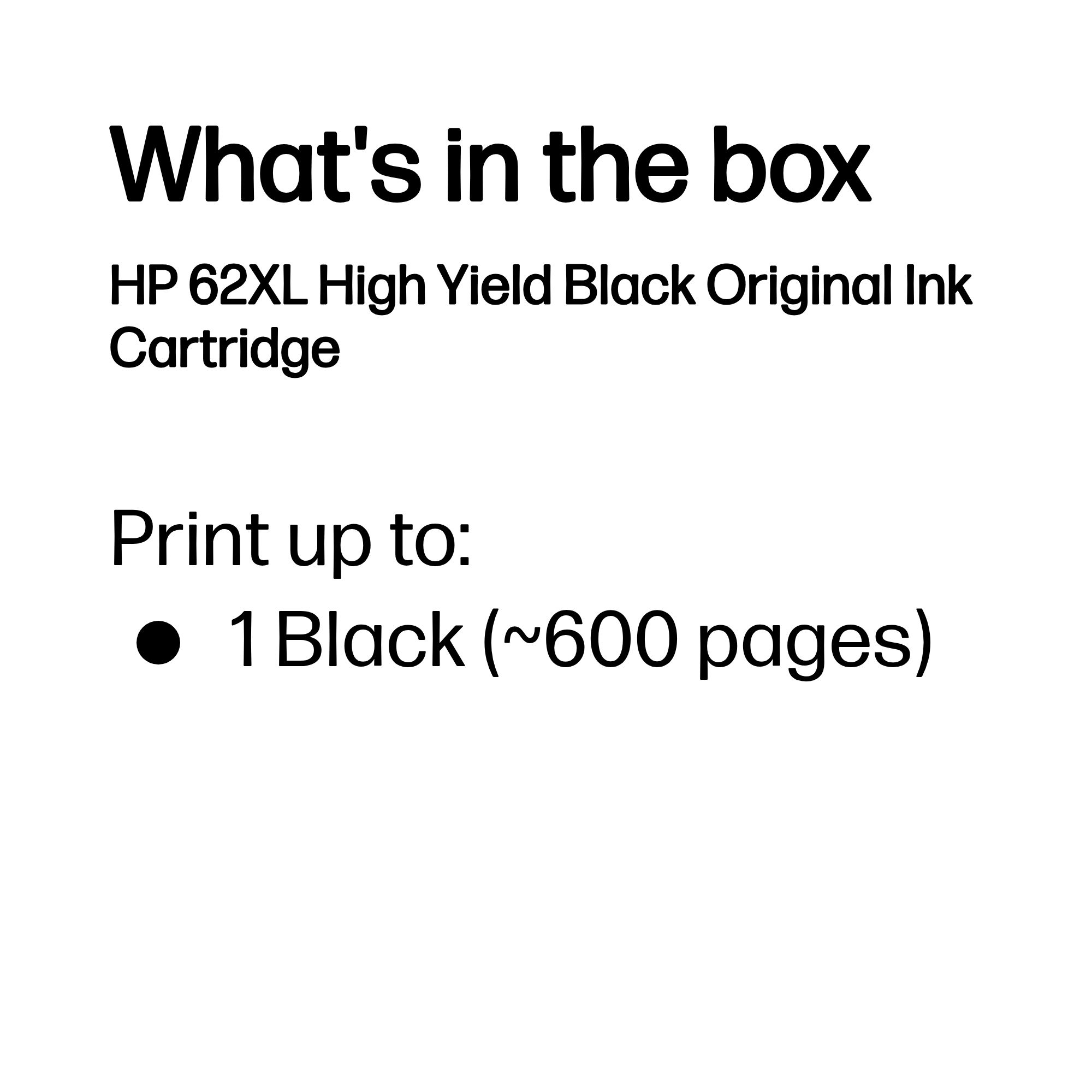 HP 62XL Original Ink Cartridge High Yield Black C2P05AE