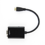 Rocstor Y10A185-B1 video cable adapter HDMI Type C (Mini) VGA (D-Sub) Black