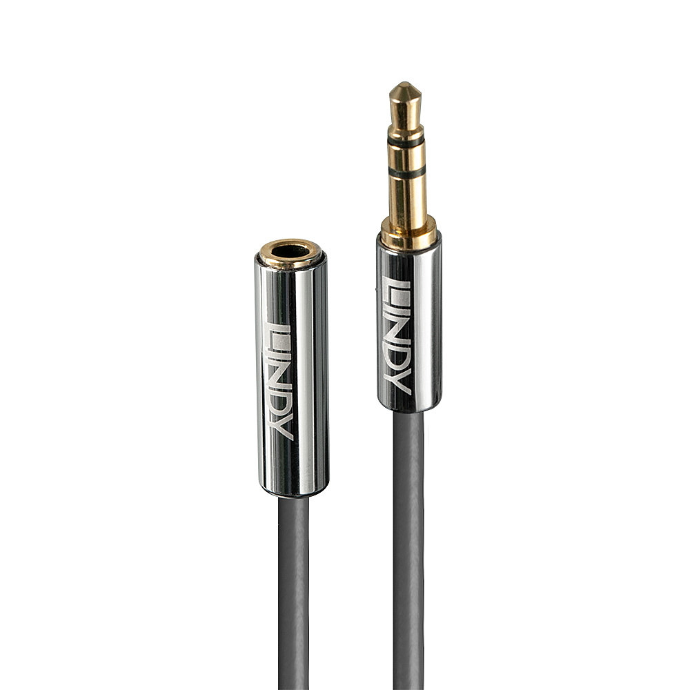 Photos - Cable (video, audio, USB) Lindy 1m 3.5mm Extension Audio Cable, Cromo Line 35327 