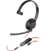 POLY Blackwire 5210 mono USB-C-headset + 3,5 mm stekker + USB-C/A-adapter