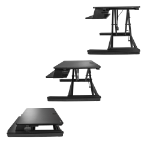 StarTech.com Zit Sta Bureau Converter met Toetsenbordlade, In Hoogte Verstelbaar Ergonomisch Ruim Bureau/Bureaublad (88 x 53cm), Geschikt voor 2 Monitors, Voorgemonteerd