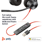 POLY Blackwire 3320 Microsoft Teams Certified USB-A Headset