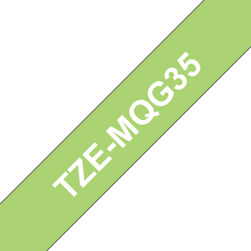 Brother TZE-MQG35 DirectLabel white on green Laminat 12mm x 5m for Bro