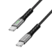 LogiLink USB 2.0 Type-C cable, C/M to C/M, 480 Mbps, 100W, LED, nylon, metal, black, 3 m