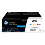 HP 202X 3-pack High Yield Cyan/Magenta/Yellow Original LaserJet Toner Cartridges