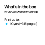 HP 3YL77AE/912 Ink cartridge cyan, 315 pages 2.93ml for HP OJ Pro 8010/e/8020