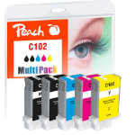 Peach PI100-359 inktcartridge 5 stuk(s) Compatibel Normaal rendement Zwart, Cyaan, Magenta, Geel