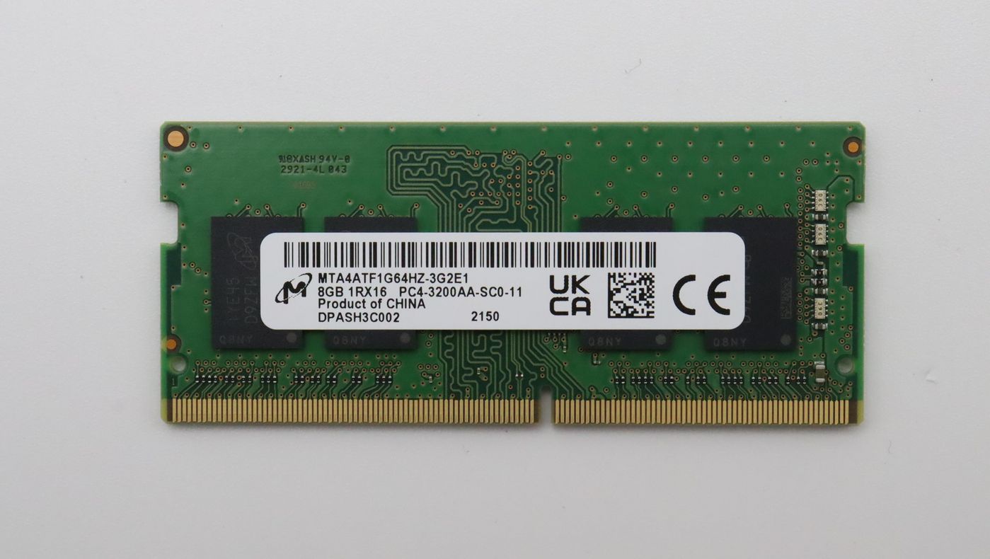 Image of Lenovo SODIMM,8GB, DDR4, 3200 ,Micron - Approx 1-3 working day lead.