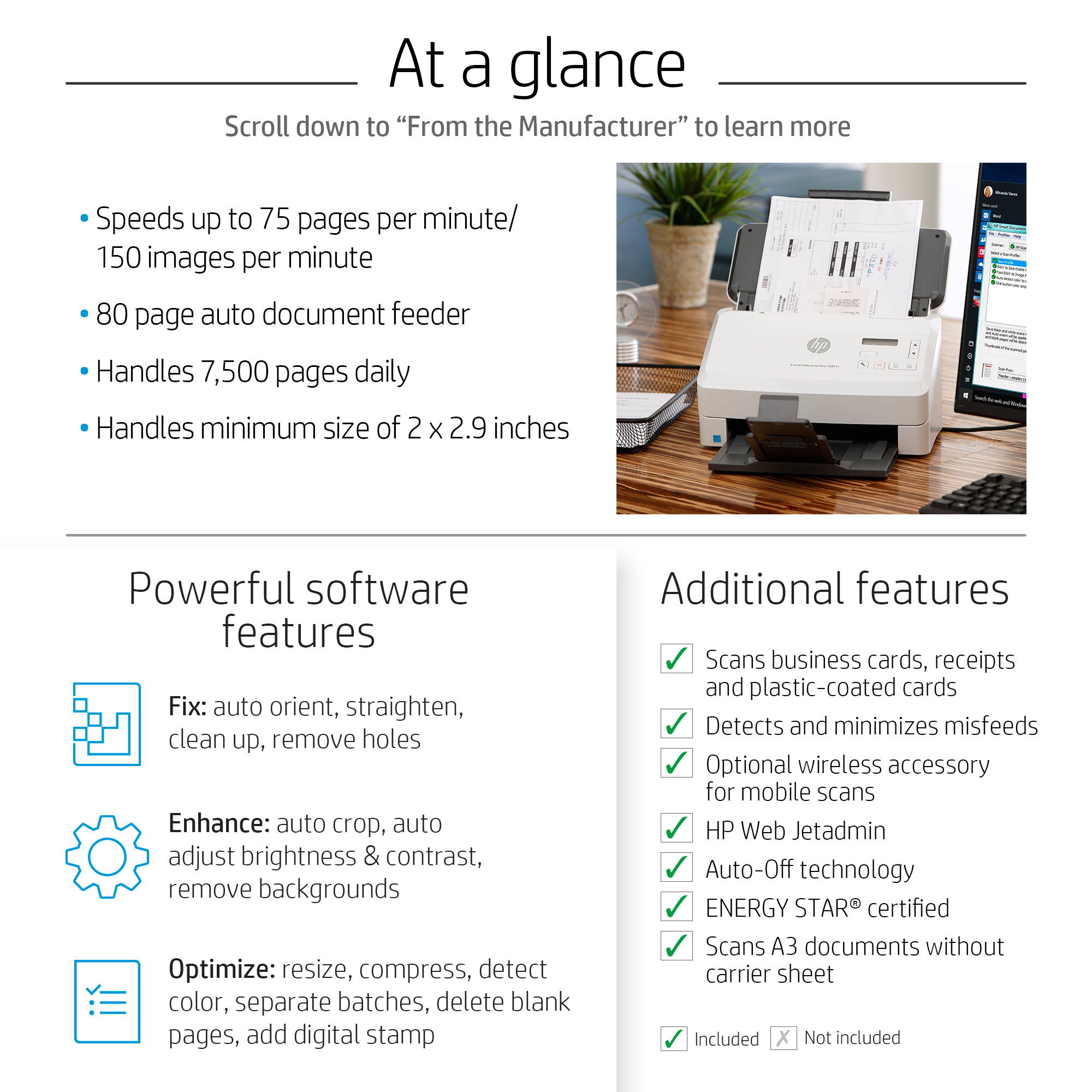 HP Scanjet Enterprise Flow 7000 s3 Sheet-feed Scanner
