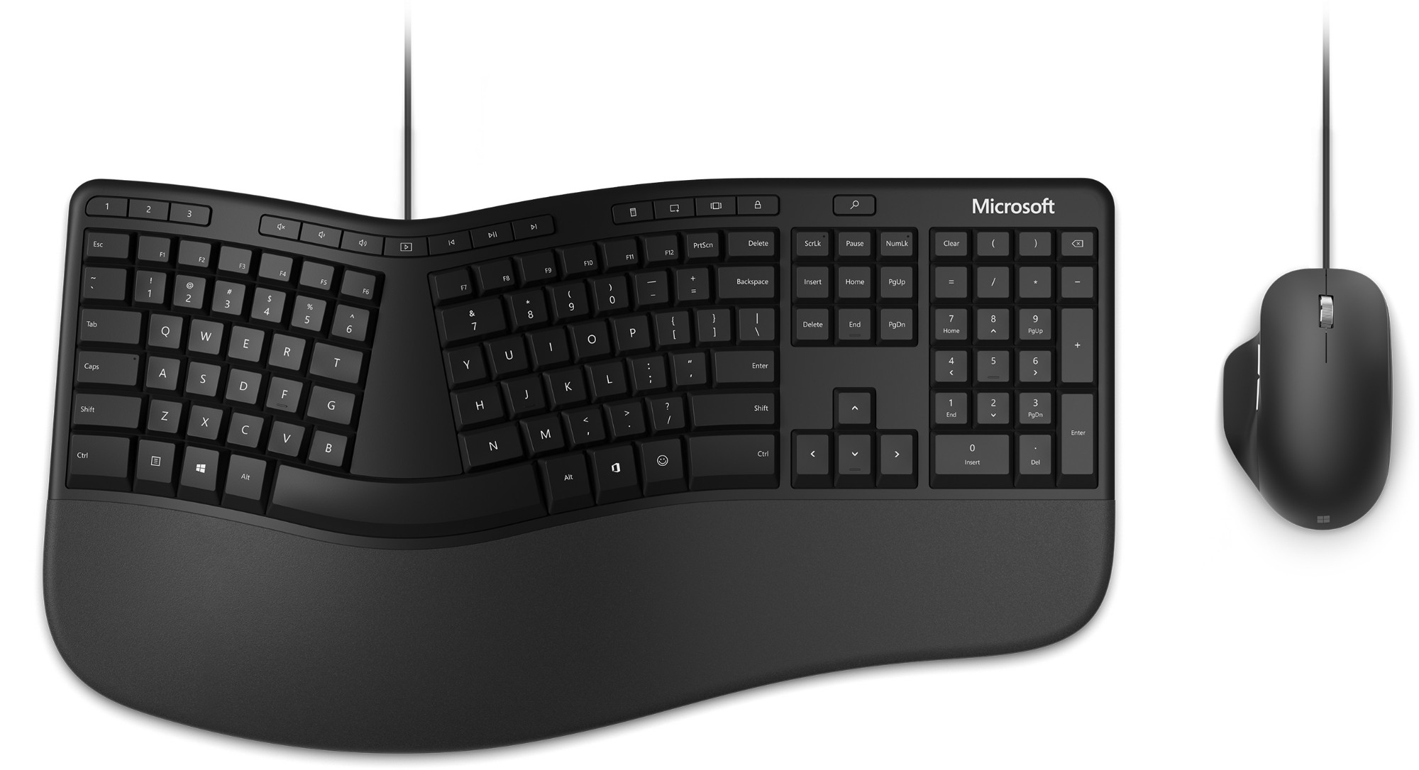 Microsoft Ergonomic Desktop keyboard Mouse included USB QWERTY English Black
