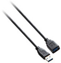Image of V7 Black USB Extension Cable USB 3.0 A Female to USB 3.0 A Male 3m...