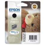Epson C13T06114010/T0611 Ink cartridge black, 250 pages ISO/IEC 24711 8ml for Epson Stylus D 68