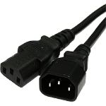 Cablenet 1m IEC C14 - IEC C13 Black PVC 0.75mm Power Leads