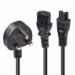 FDL 2M UK MAINS PLUG TO C13 & C5 SPLITTER CABLE
