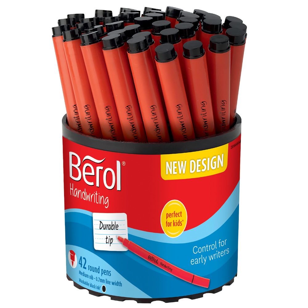 Handwriting Pens Black Tub of 42