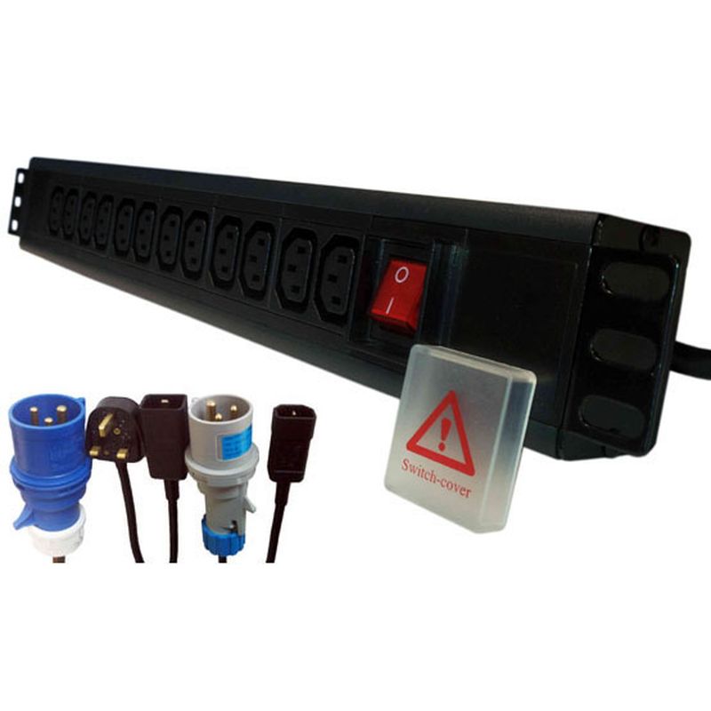 Image of POWERDATA 6 WAY 19 INCH RACK IEC PDU TO 13A PLUG - VERTICAL