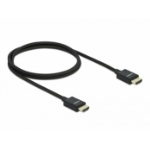DeLOCK Coaxial High Speed HDMI Cable 48 Gbps 8K 60 Hz black 1 m