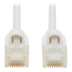 Tripp Lite N261AB-S02-WH Safe-IT Cat6a 10G Snagless Antibacterial Slim UTP Ethernet Cable (RJ45 M/M), White, 2 ft. (0.61 m)