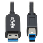 Tripp Lite U328F-15M USB 3.2 Gen 1 Plenum-Rated Fiber Active Optical Cable (AOC) - 5 Gbps, (A to B M/M), Black, 15 m